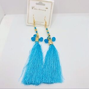 Earrings Tassel Turquoise Pierced! BRAND NEW!